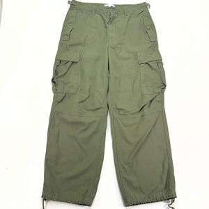 TNA Supply Baggy Cargo Pants Womens 12 Olive Wide Leg Cotton Hip Hop Urban